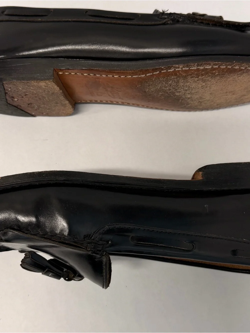 Vintage G.H. Bass Weejuns Logan Penny Loafers Made in USA 9.5 EEE Extra Wide Blk